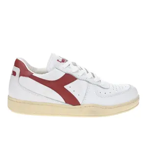 diadora Mens Mi Basket Low Used Lace Up Sneakers Shoes Casual - White