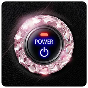 Bling  Button Start Button Cover/Sticker for Wowen,  Engine Start Stop Trim Ring, Shiny  Rhinestone Key  and Knob Ring ( )