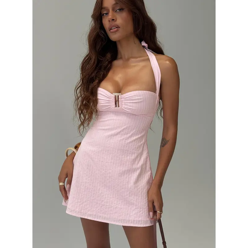 knee length dresses for ladies Perfect Stranger Siren Tailored Mini Dress Baby Pink