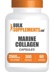 BulkSupplements - Marine Collagen (Fish) Capsules - Healthy Skin - Hair and Nail Supplement - 300 Capsules - 2500mg per Serving