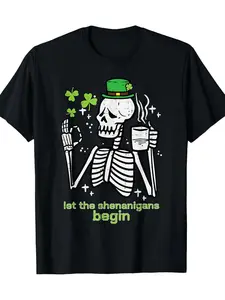 Men'S Irish Skeleton T-Shirt for St  Patrick'S Day