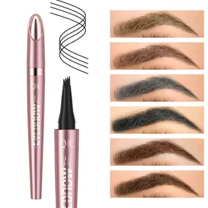 Long-lasting waterproof eyebrow pencil, 4-prong design, creates a realistic micro-sculpting effect, flawless cosmetic, perfect for quick everyday touch-ups.