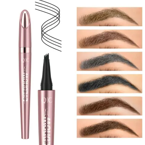 4-Prong Micro Fork Tip Eyebrow Pencil Cosmetic, 01#Light Brown Regular Edition, Waterproof, Smudge-Proof, Transferproof, Long Lasting, Smooth, Alcohol-Free, No Harmful Additives, All Skin Types, At-Home Brows, Uneven Brows Solutions, Daily Makeup Routine