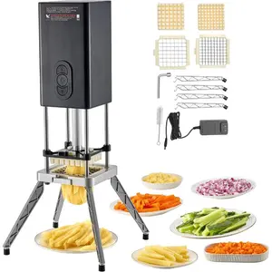 VEVOR Commercial French Fry Cutter, 1/2-Inch 3/8-Inch Blade Stainless Steel Vegetable Fruit Chopper with 2 Replacement Blades, Electric Potato Slicer Dicer for Restaurants Home KitchenVEVOR Super Brand Day