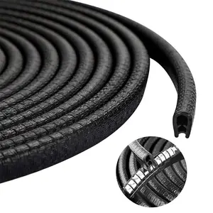 Automotive Door Weather Stripping 20Ft Car Door Rubber Edge Trim Seal Strip Gasket with Side Bulb for Car Bus Camper Boat RV Truck Doors