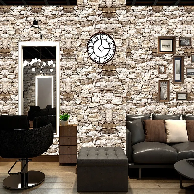 Stone Texture Self-Adhesive Peel and Stick Wallpaper Roll, Easy Clean, Simple Installation, DIY Suitable for Living Room Bedroom Background Wall Decor