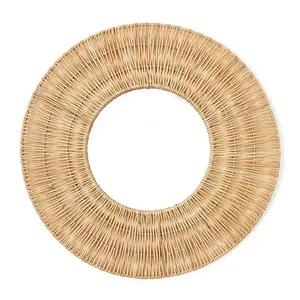 Circular Wicker Wall Mirror