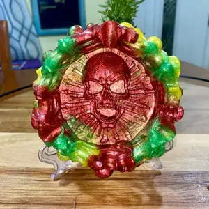 Rasta Theme Skull Ashtray