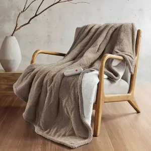 Sharper Image 50"x60" Arden Dream Soft Heated Throw Brown