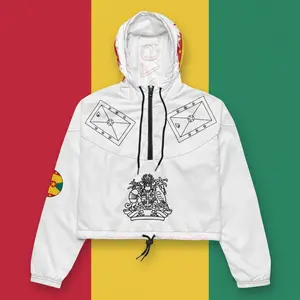 Women's Fashion Breathable Grenada Pride Cropped Windbreaker