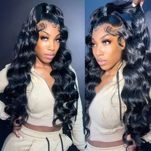 Bling Hair HD Transparent 13x4 13x6 Body Wave Lace Front Wig Brazilian Pre Plucked Body Wave Lace Frontal Wig Human Hair Wigs For Women 180Density