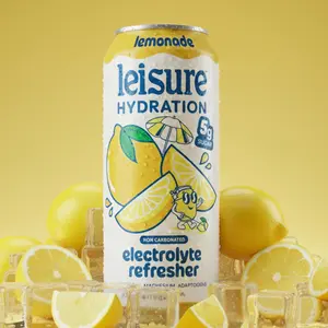 Leisure Hydration Lemonade Electrolyte Drink - 12×16oz Cans | Delicious Low Sugar Beverage with Magnesium & Ashwagandha for Mood & Stress Support | Caffeine Free Energy Drink