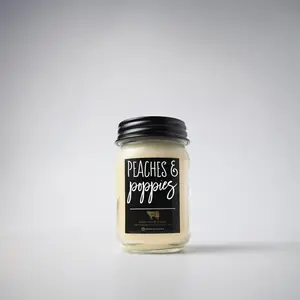 Milkhouse Candle Peaches & Poppies – Luscious Peaches, Wild Poppies, Jasmine & Rose, Sweet Vanilla Bean & Subtle Musk, Soy & Beeswax Candle