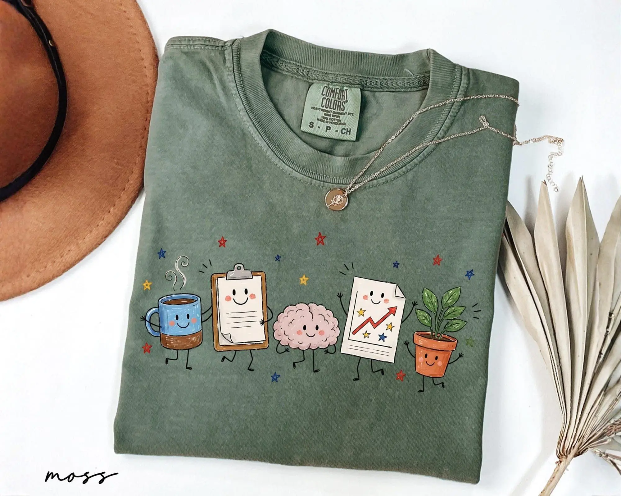 Comfort Colors School Psychologist Doodle Characters Shirt, School Psych Tee, School Counselor Shirt, Mental Health Gift, Back To School