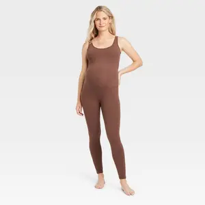 Seamless Long Unitard Maternity Jumpsuit - Isabel Maternity by Ingrid & Isabel Dark Brown XXL