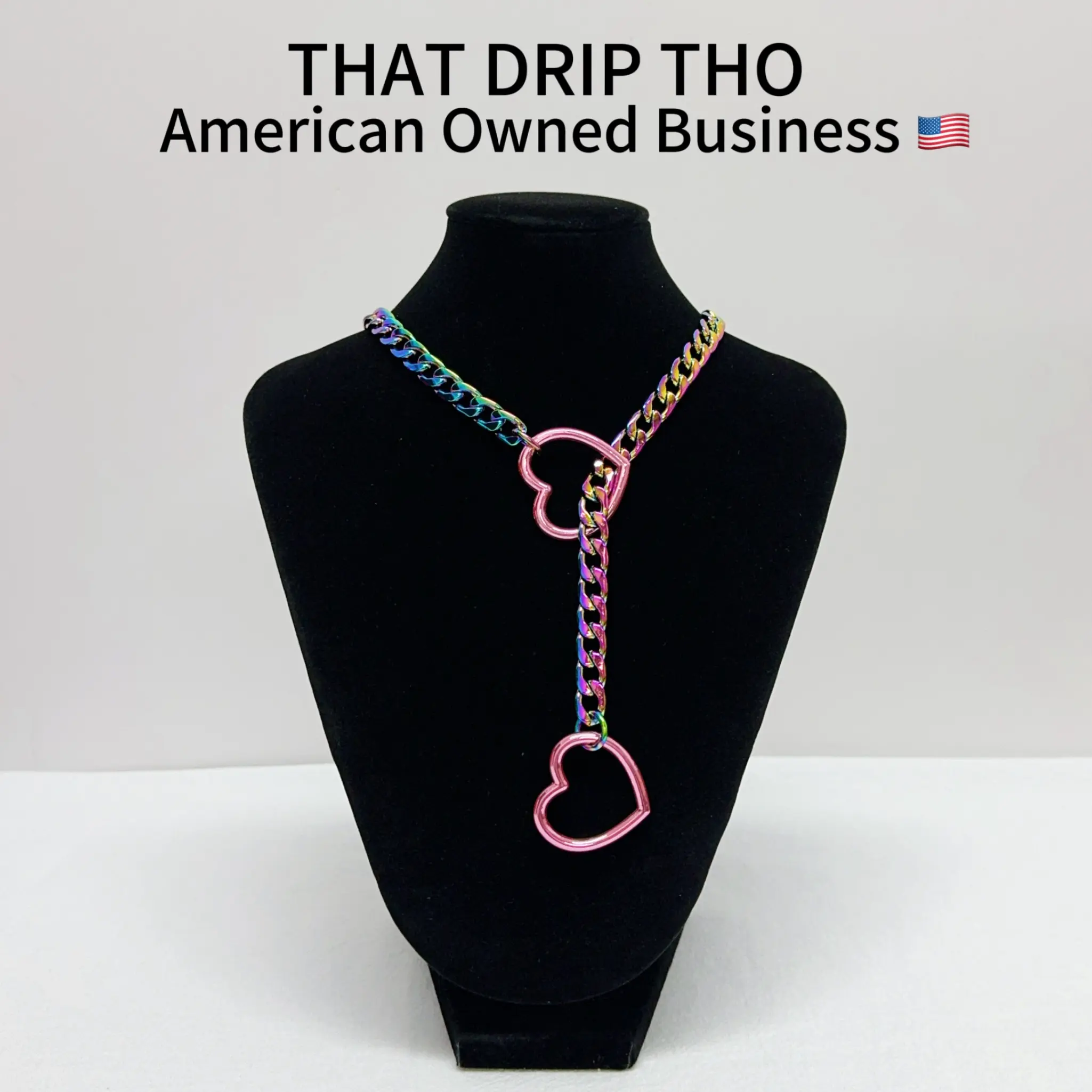 Pink Heart-Rainbow Chain