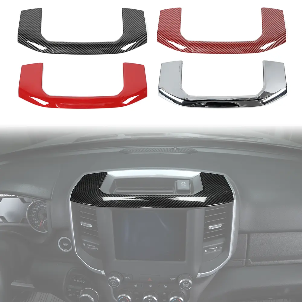 Carbon Finish Center Console Storage Box Cover Trim, Adhesive Decals Car Interior Sticker Auto Accessories for Dodge Ram 2018+ Automotive Decoration, Decal For Cars, Car Decorations Interior
