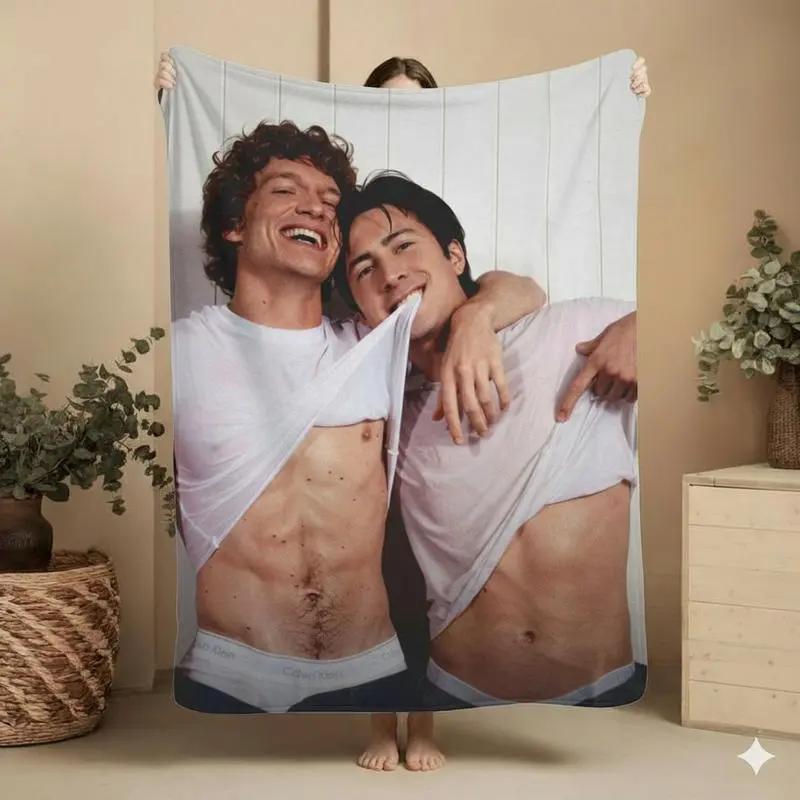 Vintage Heated Rivalry Fleece Blanket – Cozy LGBT Pride Throw blaze love pink soft micro hip-hop lover office use ideal bold poster-style artwork football season gift Personalized Photo Face Plush toothless light fur