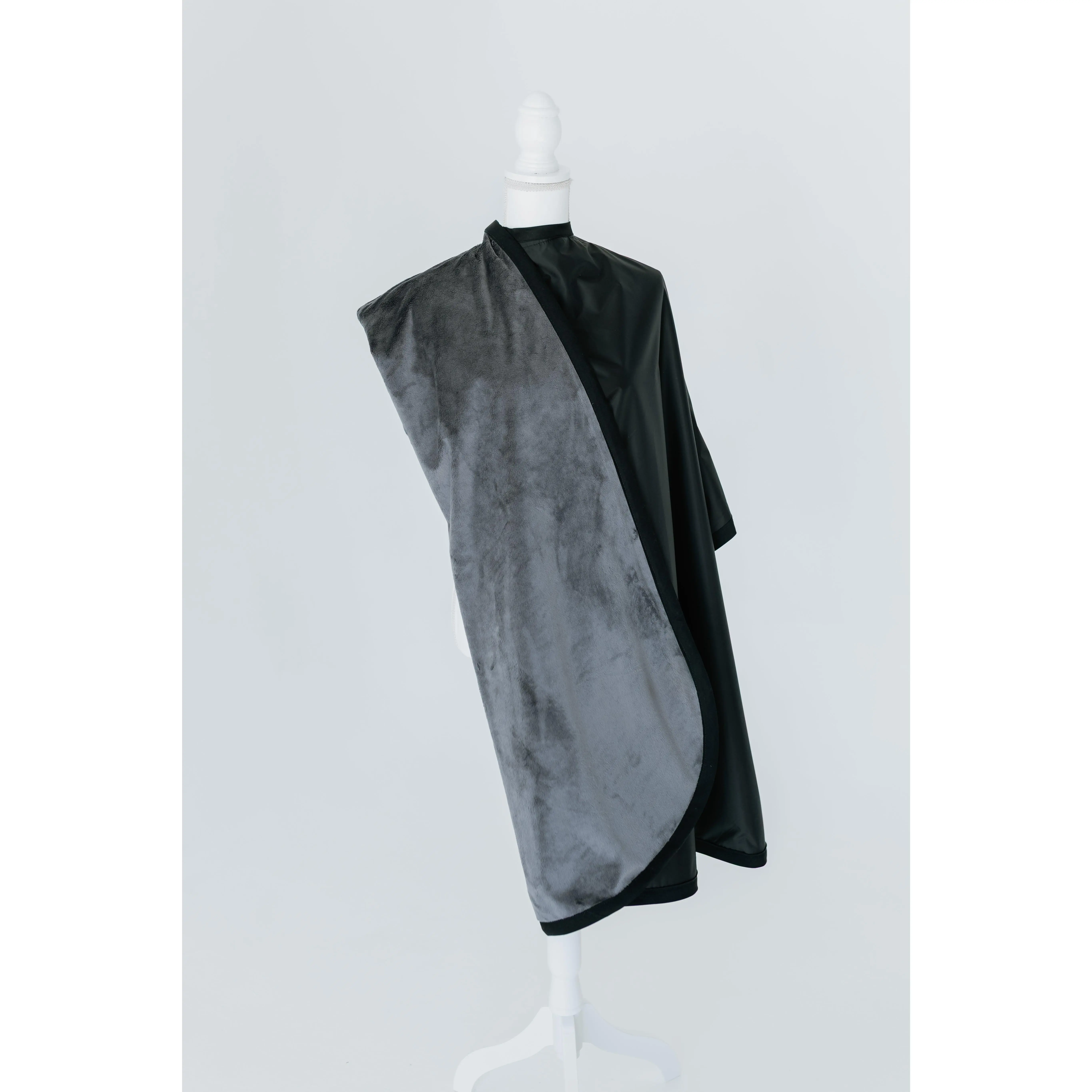 SHADE~ Luxe Deep Dark Grey Blanket-Lined Chemical Salon Cape