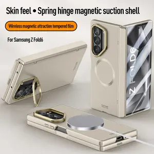 Magnetic Fully Hinged Lens Hidden Bracket Phone Case For Samsung Galaxy Z Fold 6 5G High-Definition Screen Protector Back Cover