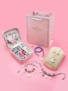 DIY Jewelry Making Kit, DIY Bracelet Making Kit, Including Colorful Beads & Pendant & Necklace & Bracelet, Jewelry Making Supplies for Teenager
