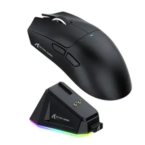 ATTACK SHARK X11 Wireless Gaming Mouse, USB Rechargeable Wireless Mouse with Magnetic Charging Dock, Office Mouse Support Tri-mode Connection for Daily
