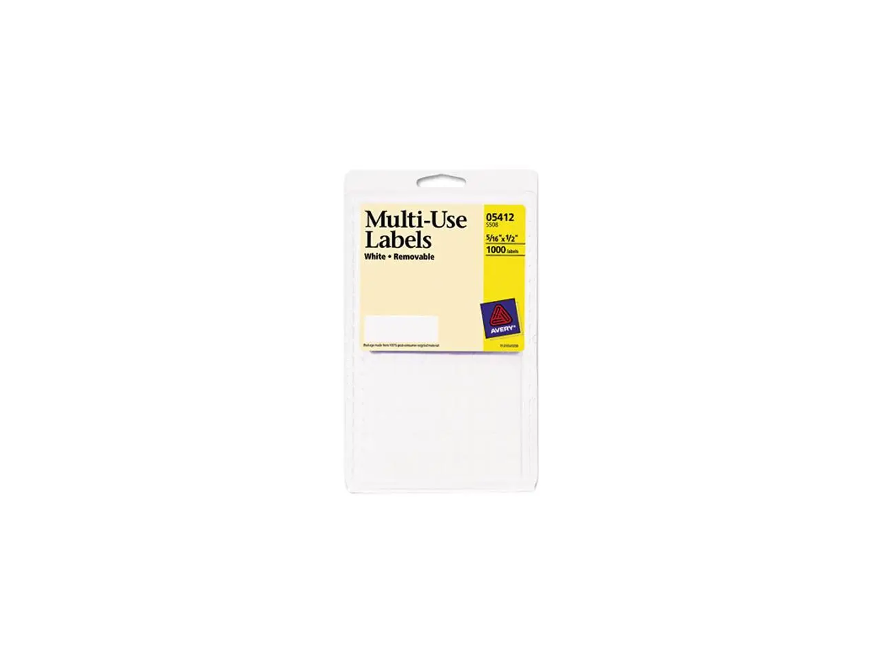 Avery 05412 Removable Multi-Use Labels, 5/16 x 1/2, White, 1000/Pack