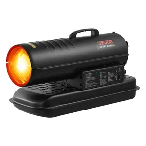 VEVOR 45000 BTU Forced Air Kerosene Diesel Heater, Summervibes,Summervibes, Portable Torpedo Space Heater with Wheels & Handle, Blower-Type for Jobsite/Garage/Warehouse/Workshop Construction /Outdoor Heating,Black