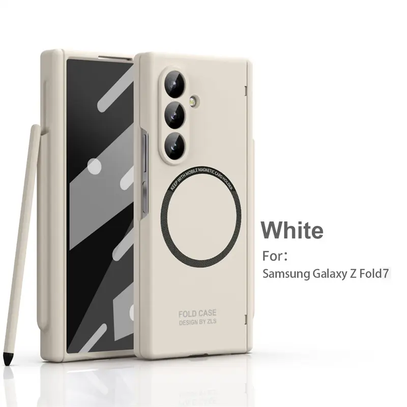 Fin Ultra Thin Magsafe Magnetic Hinge Case for Samsung Galaxy Z Fold 5 6 7 8 Ultra With S Pen Slot 360 Full Protection Screen Glass Cover