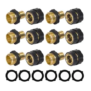 3/4 Inch Quick Connect Garden Hose Coupling, Durable Plastic Fittings with Aluminum Alloy Hex Screws, Outdoor Secure Connection Accessories