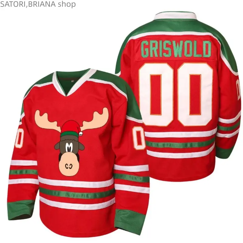 [FallFreshnessl Griswold #O0 MovieChristmas Hockey Jerseys Stitched Letters andNumpers