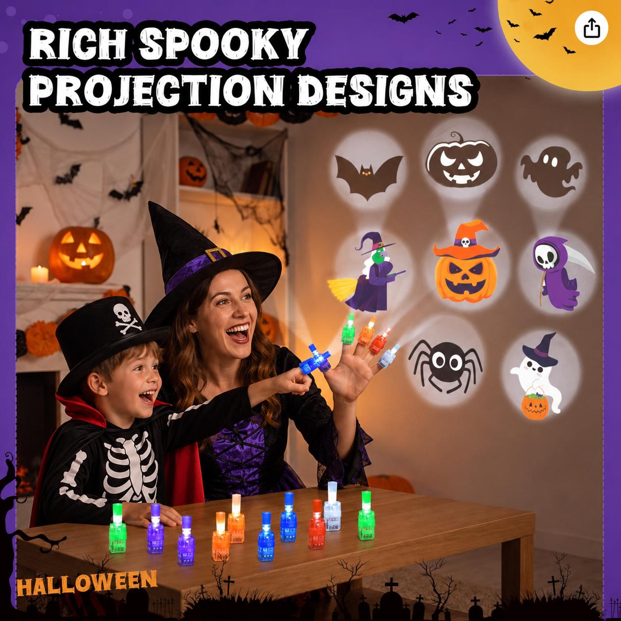36pcs Halloween Finger Lights Toys for Kids, Bright lights | Halloween Party Favors Toys, Halloween Goodie Bag Fillers, Trick or Treat toys, Classroom Rewards