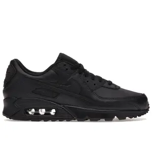 Nike Men's Air Max 90 Leather Triple Black Running Shoes, from StockX