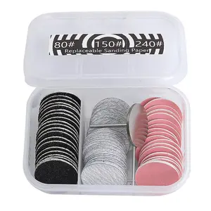 Professional Nail File Replaceable Sanding Paper Set, 60pcs/box 25mm Nail Polishing Sanding Paper, Replaceable Nail File Tool for Nail Care & Nail Art, Nail Tools