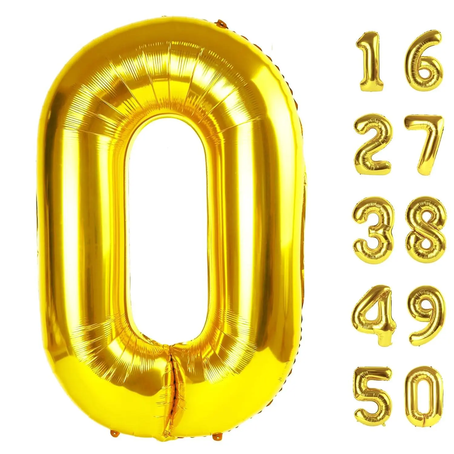 40 Inch Gold Balloon Number 0 Balloon,Jumbo Mylar Foil Helium Balloon For 10 20 30 40 50 60 70 80 90 100 2025 Birthday Digital Balloons For Birthday Party,Wedding Anniversary Party Decorations