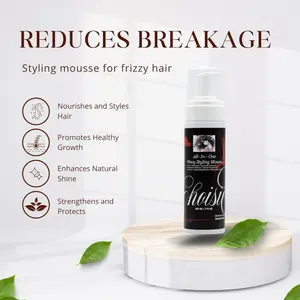 Hair Styling Mousse Strong Extra Hold Styling Foam Mousse for Curly Hair Wavy Hair Growth, Braids, Locs, Curl Definer Instant Shine Moisturizes No Frizz Haircare Biotin Tea Tree Nourishing Moisture Gel Moisturizer Hydrating