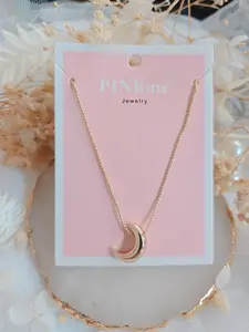 PINKme Moon Gold Chain Necklace - Modern Style and Versatile for Any Occasion
