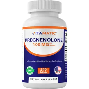 Vitamatic Pregnenolone 100 mg per Serving 240 Tablets Non-GMO Gluten Free Formulated by Healthcare Professionals Made in USA Dietary Supplement