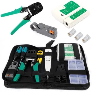 Portable Ethernet Cable Crimping, Rj45 Rj11 Connectors, Cat5 Cat5e Cat6 Testers, Includes 110 Punch Down Tools, Wire Stripping Machine