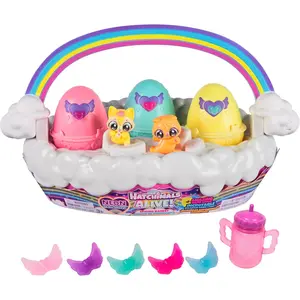 Neon Rainbow Spring Basket Toy (Styles May Vary), 3 Self-Hatching Easter Eggs, Fun Gift & Kids Toys for Girls & Boys Ages 3 and up