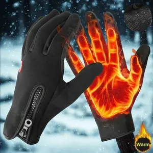 【Winter is Coming】Thermal Windproof Waterproof Winter Gloves for Men and Women Touch Screen Warm Mittens Windproof Touchscreen resistant windproof polyester black full finger adjustable size unisex outdoor sports cycling skiing