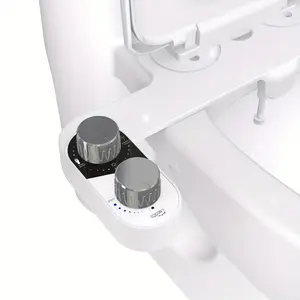 Self-Cleaning Dual Retractable Nozzles Bidet, Non-Electric Adjustable Water Pressure for Hygienic Rear & Feminine Wash, Easy Installation