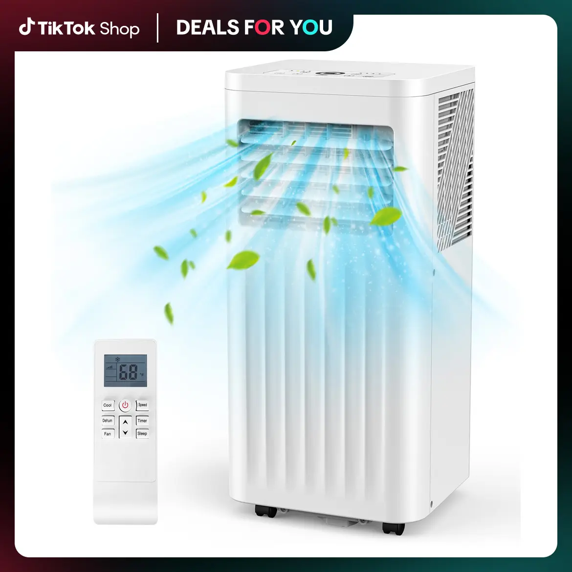 COWSAR【Deals For You Days】8000-10000 BTU EasyCool Portable Air Conditioner – Indoor Room Home Comfort Gear, Cools 350 Sq.Ft, Remote Control, LED Display, 24H Timer, Sleep Mode & Window Installation Kit, for Bedroom Office Apartment