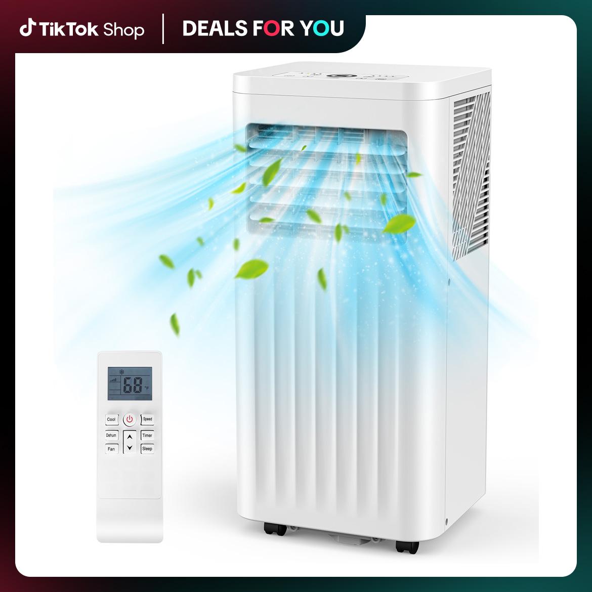COWSAR【Deals For You Days】8000-10000 BTU EasyCool Portable Air Conditioner – Indoor Room Home Comfort Gear, Cools 350 Sq.Ft, Remote Control, LED Display, 24H Timer, Sleep Mode & Window Installation Kit, for Bedroom Office Apartment