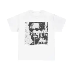 [SALE UP TO 30%] Death Grips Exmilitary Classic Tee Album Tour Merch T-Shirt - White All Sizes Unisex Shirt Made Using 100% US Cotton, Design & Printed In The USA