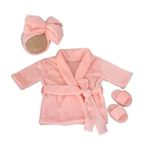 Comfortable Cream Baby Bathrobe with Matching and Scarf - Newborn Photography Props, Boys and Girls, Soft Lycra, Cotton Ruched Sister Princess Peach Puffy Two-Piece Set, Toddler Girl Dress with Tulle