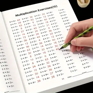 Math Practice Workbook, 48 Pages Multiplication Division, Durable Arithmetic Book, Enhance Calculation Skills, School Supplies, Visual Learning Tools, Christmas Gift