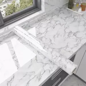 Kitchen Oil-Proof Film Stove Waterproof Moisture-Proof Wallpaper, Countertop Self-Adhesive Cabinet Renovation Tile Marble Sticker, Marble Backsplash Wallpaper