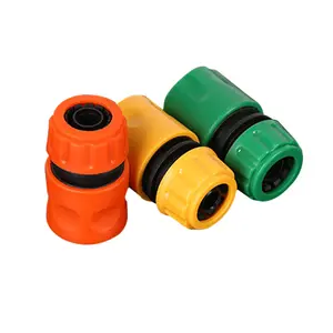 3-Piece Quick Connect Hose Connector, 1/2" Adapter, Product End Connector, Yellow/Green/Orange