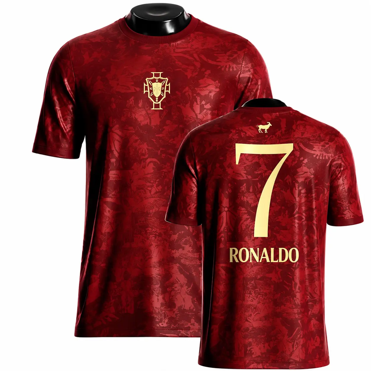 [Hot] - Red Crew Neck Soccer Jersey, Number 7 Graphic Football Shirt, Short Sleeve Sport Fan Top